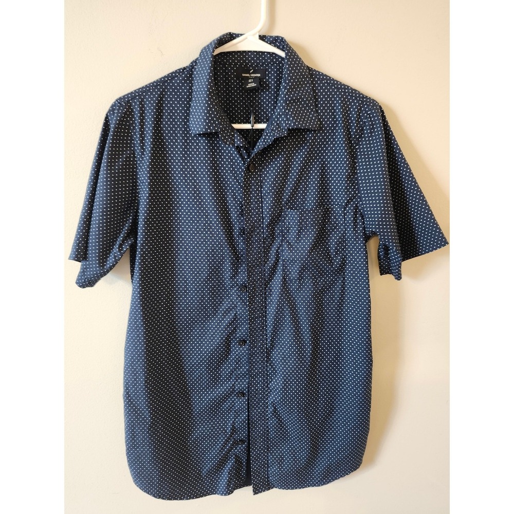 NWOT Daniel Hechter Paris Short Sleeve Button-Up Men's Size Small Navy Blue